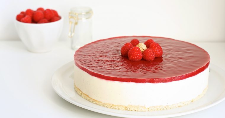 Vanilla Raspberry Bavarian Cake