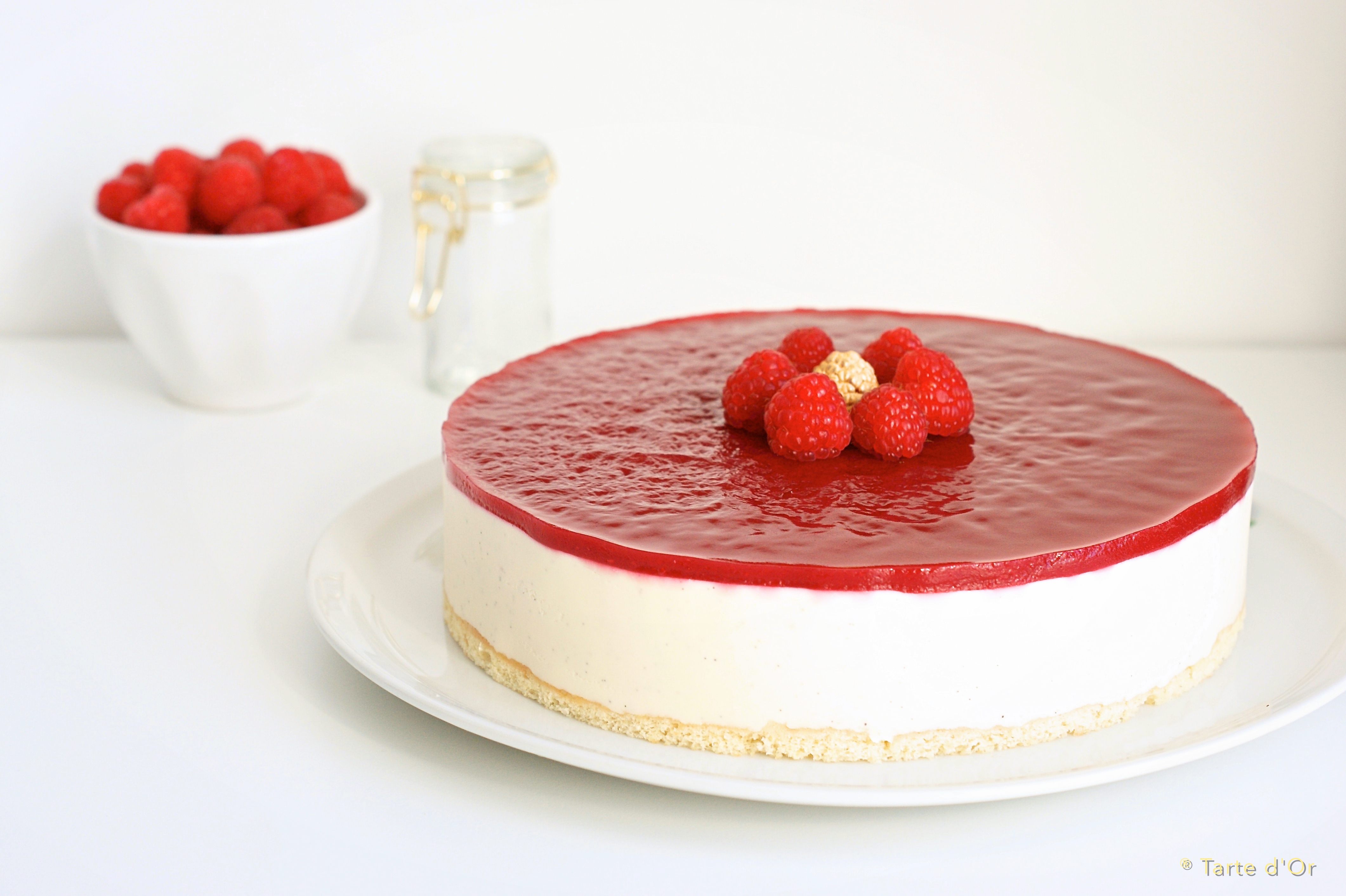 Vanilla Raspberry Bavarian Cake