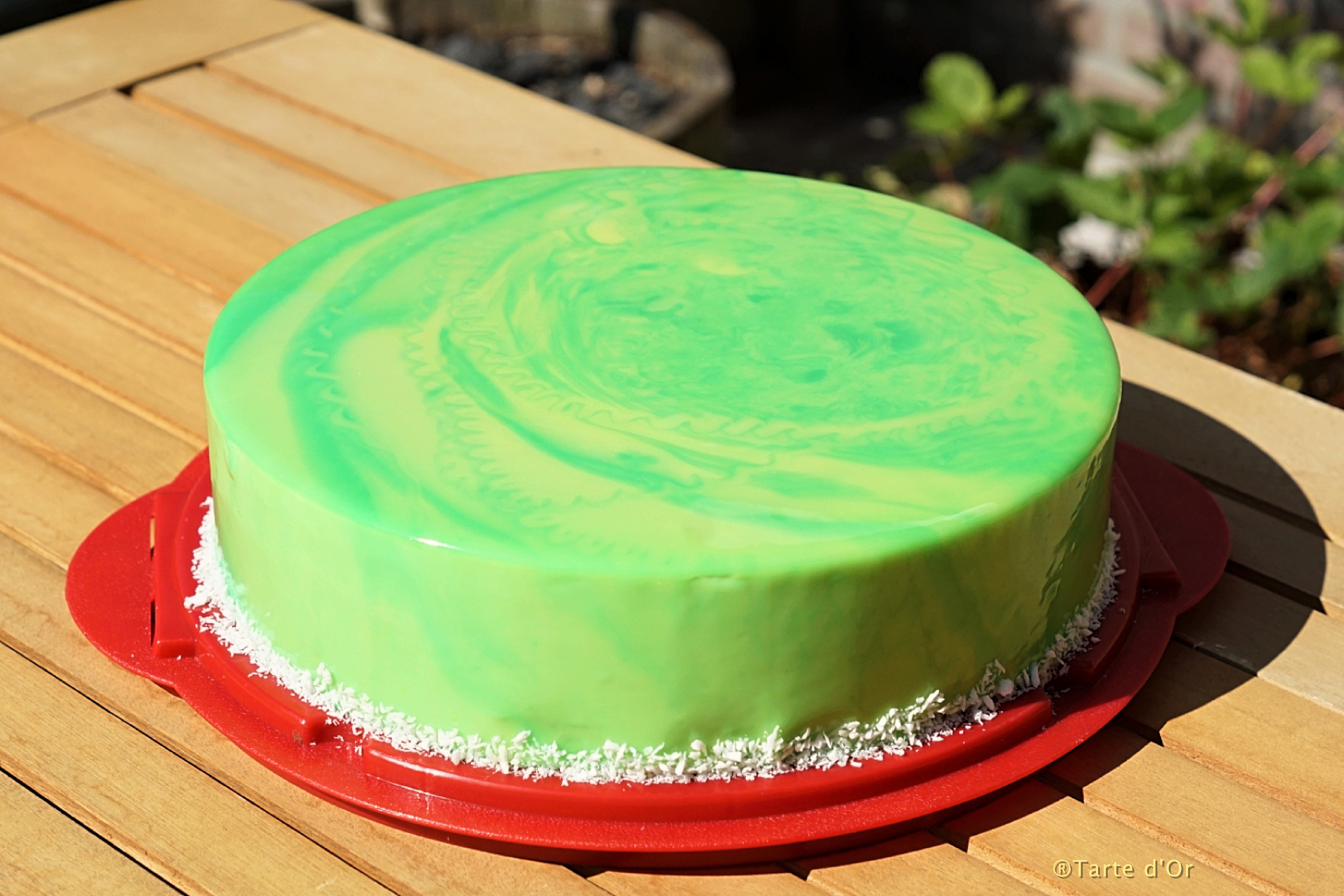 Entremets Noix de Coco, Citron Vert et Framboise